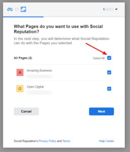 FB Page Select
